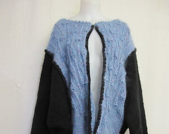 Mohair Cardigan Slouchy Sweater Bulky Hand Knit Oversize
