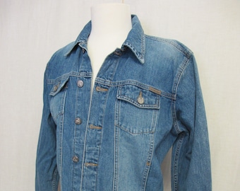 Calvin Klein Jean Jacket 90s Denim Jacket LARGE Biker Grunge Skater