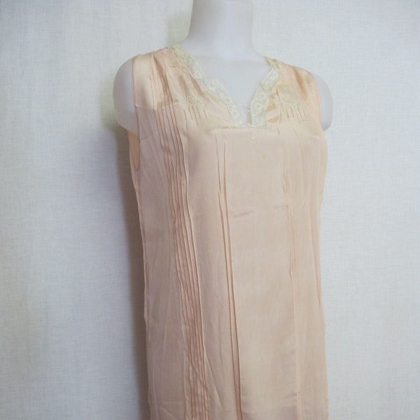 1930's Silk Nightgown French Silk Blush Nightgown Medium