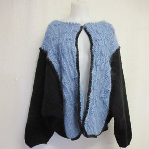 Mohair Cardigan Slouchy Sweater Bulky Hand Knit Oversize