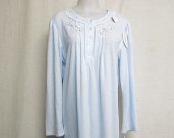 Old Fashioned Long Nightgown Miss Elaine New with Tags Baby Blue SOFT