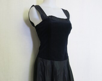 Lanz Dress Black Taffeta and Velvet Party Dress