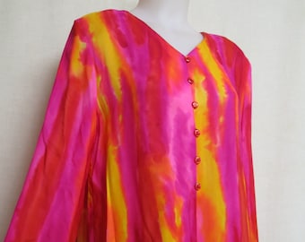 Silk Tunic Blouse Oversize Dress Up