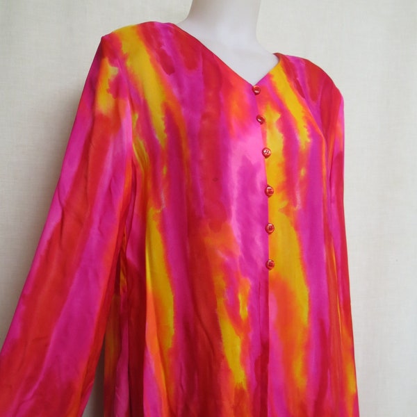 Silk Tunic Blouse Oversize Dress Up