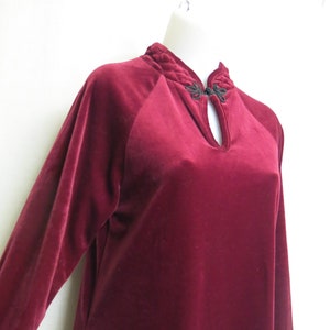 Velvet Robe Kaftan House Dress Marsala Burgundy Small