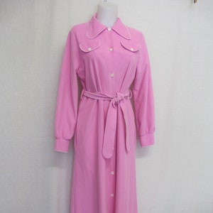 1960s Vassarette Plush Robe: Pink Mod Housecoat