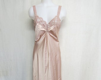 Satin Nightgown Claire Sandra Lucie Ann Nightgown 1970s Satin and Lace Nightgown S/M