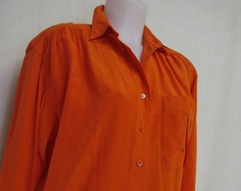 Orange Seidenbluse Tunika Bluse Seide Oversize M/L Persimmon Orange S/M Liz Claidose