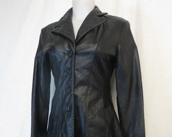 Black Leather Jacket  Black Leather Blazer Wilson's XS