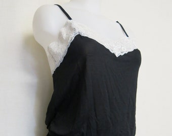 Black Lace Stretch Romper Bodysuit Lace Teddy L/XL Jezebel