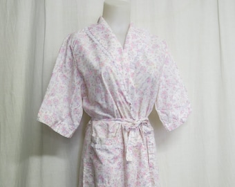 Summer Housecoat COTTON Robe Small 1960&#39;s