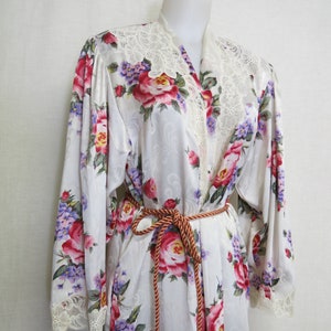 Natori Robe Kimono Robe Floral Asian Style Saks