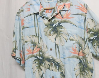 Camicia hawaiana in seta e rayon - Stile resort - Taglia grande