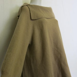 Cashmere Sweater Oversize Bulky Tunic Cashmere Sweater Camel Soft Light Brown Shawl collar 2X