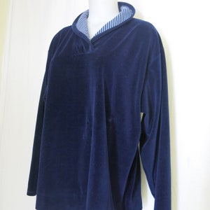 Velvet Velour Sweater CALIDA Navy Blue Pullover