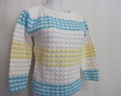 Mrs Maisel 1960 39 s Orlon Sweater Summer Sweater Crochet Stripes Cropped