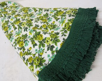 Mad Men Christmas Fringe Tablecloth Round 1960 Mid Century Modern Christmas Tablecloth