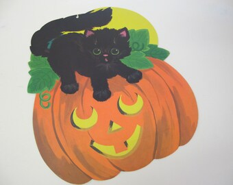 Vintage Nos Unused Dennison Halloween Die Cut Decorations Owl