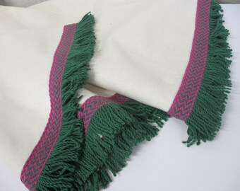 Mad Men Christmas Fringe Tablecloth Round 1960 Mid Century Modern Christmas Tablecloth