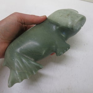 Pacific Northwest Eskimo Canadian Soapstone Sculpture Seal Sea Lion