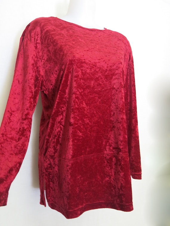 Goth Crushed Velvet Tunic Burgundy Red Tunic