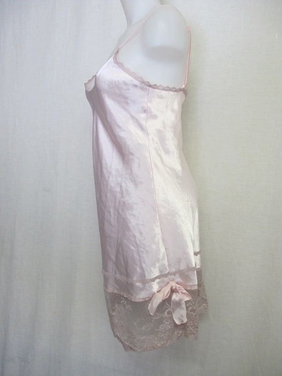 Satin Nightgown Lady Cameo Short Pink Satin Night… - image 5