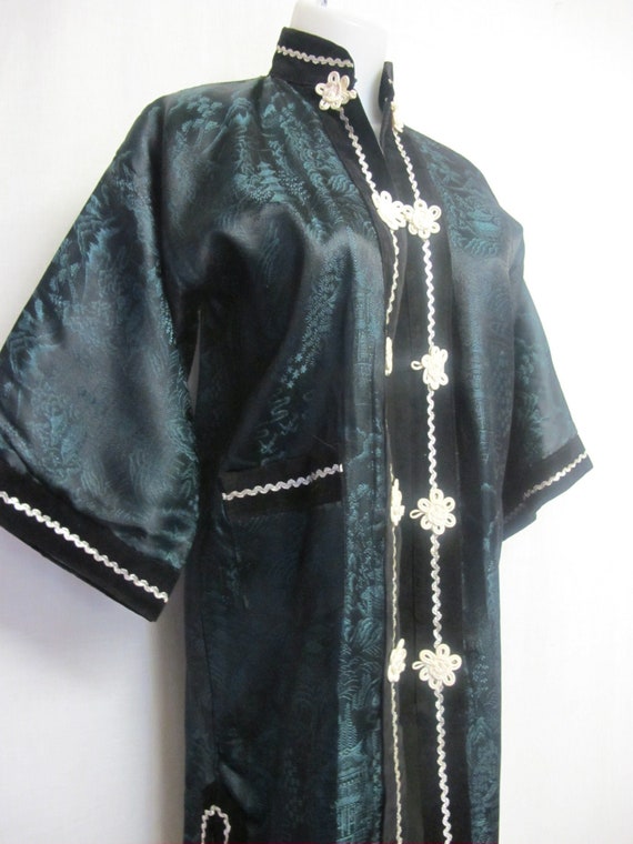 Mid Century Chinese Kimono Robe Brocade Robe 1950