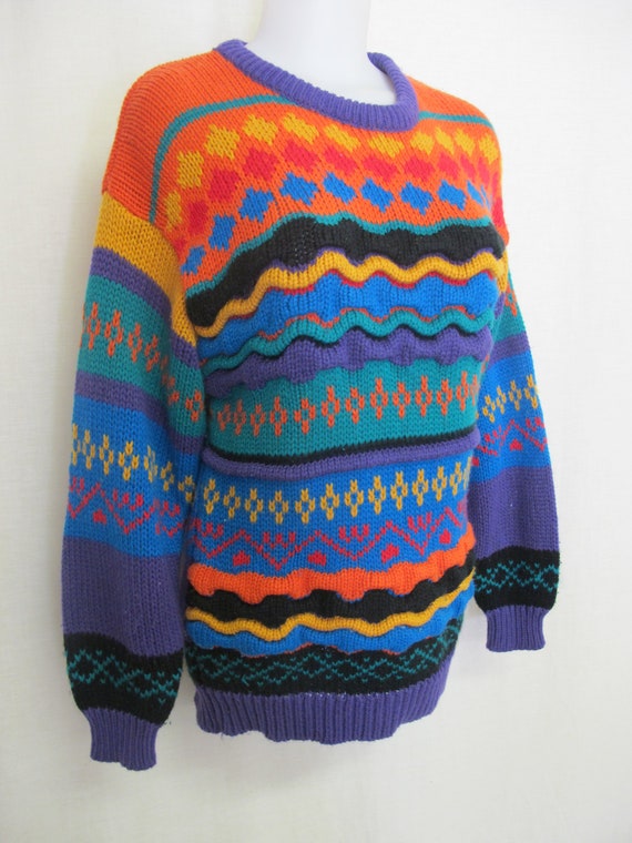 Stripe Tunic Sweater Mod Sweater Slouchy Sweater C