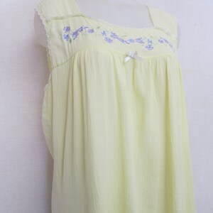 Cotton Gauze Nightgown Cotton Nightgown Pale Yellow Nightgown S/M image 3