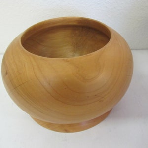 Hand Made Wood Bowl Footed Maple Wood Hand Turned Hardwood Bowl Signed