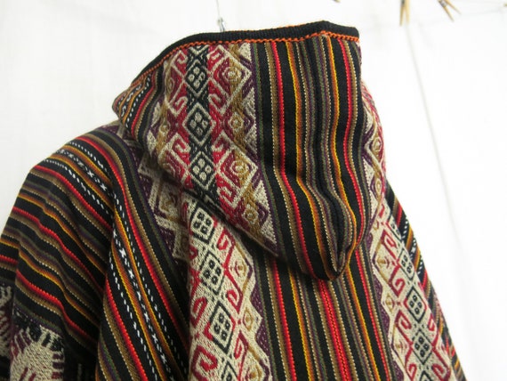 Guatemalan Poncho Wool Cape Wool Cape Fringe Ponc… - image 9