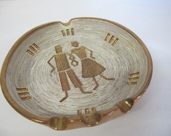 MCM Italian Pottery Rare Design Gold Bitossi Ashtray