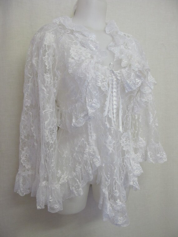 White Lace Nightgown Set Bridal Baby Doll Nightgow