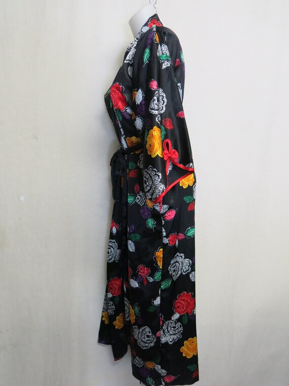 Kimono Robe Floral Satin Robe Full length Loungew… - image 5