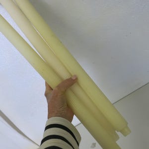 Vintage Beeswax Wax Candles Midcentury Very Tall Taper Candles 20&quot;