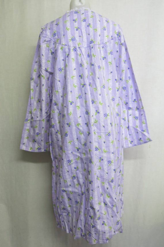 Old Fashioned Cotton Nightgown Long Sleeve Flanne… - image 7