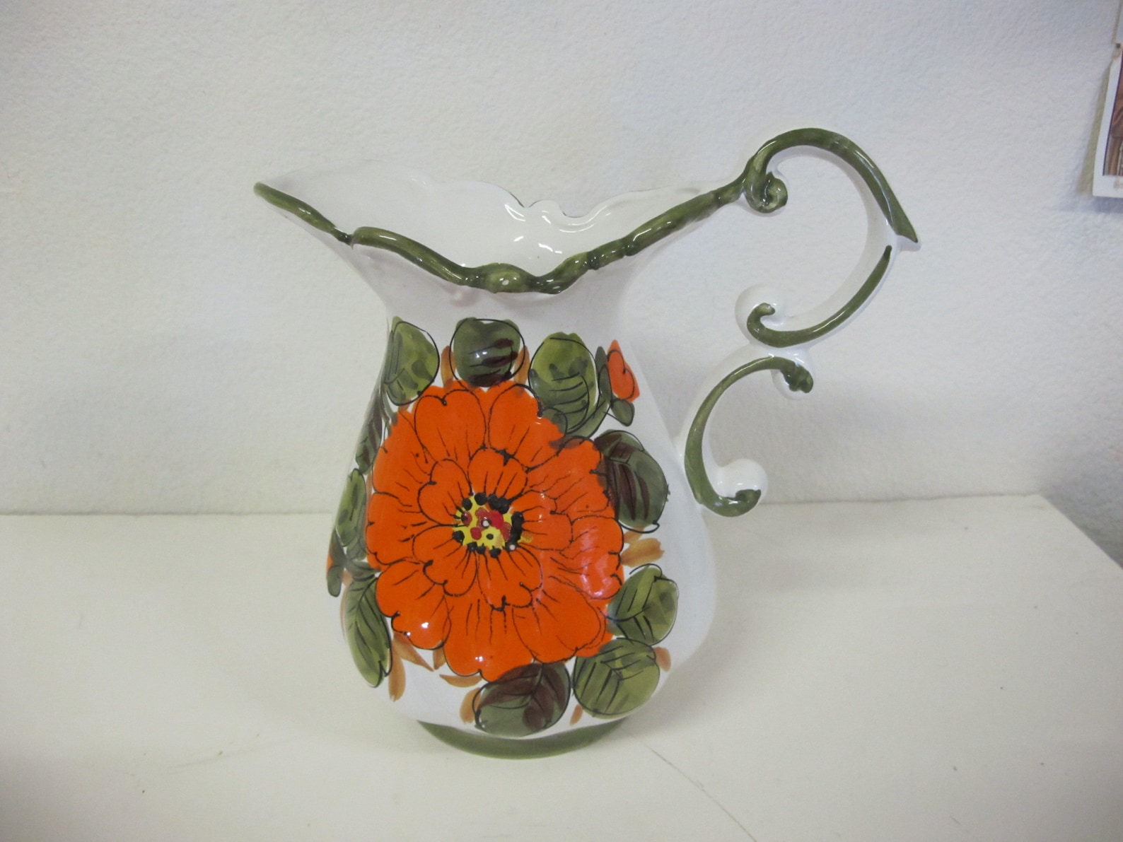 Italian Pottery Pitcher Midcentury Mod Pottery Artisan Pottery Etsy