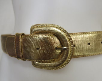 Gold Leather Belt Metallic Belt Nordstrom Dress up 28" Belt