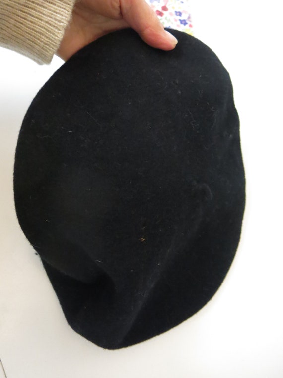 Vintage French Black Beret  Wool Beret - image 4