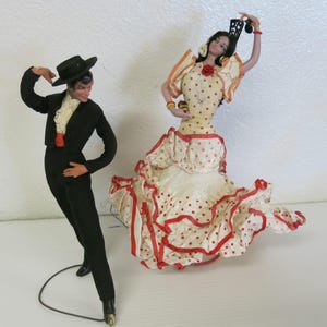 Vintage Spanish Flamenco Dancer Figurines – Matador & Bailaora Pair Marin Chiclana