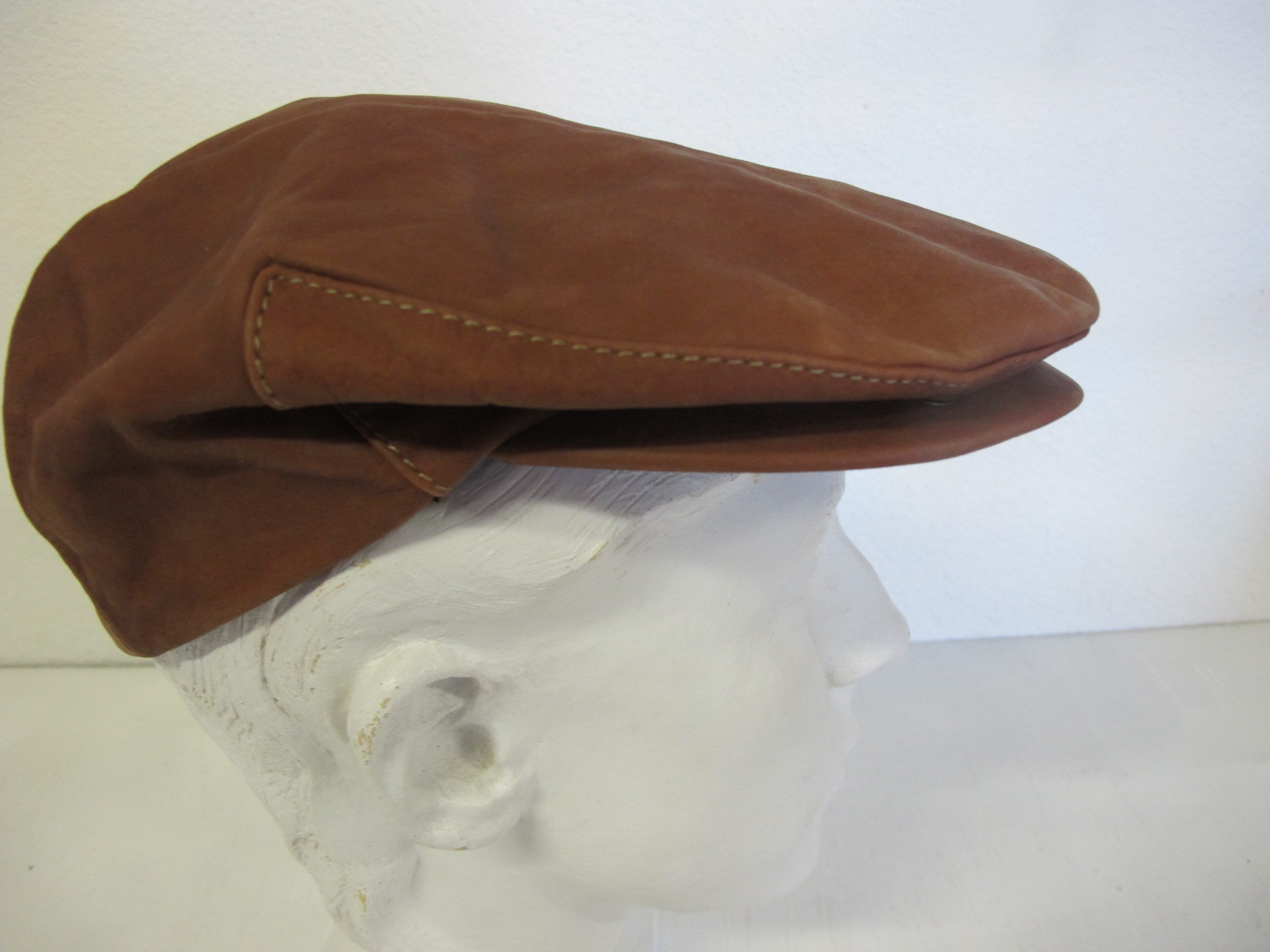 leather newsboy cap
