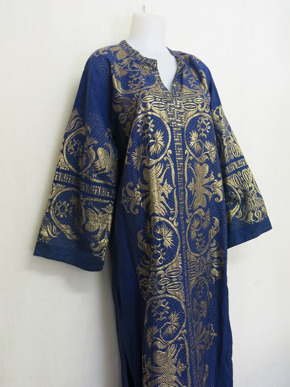 Tribal Kaftan Metallic Embroidered Boho Greek Kaft