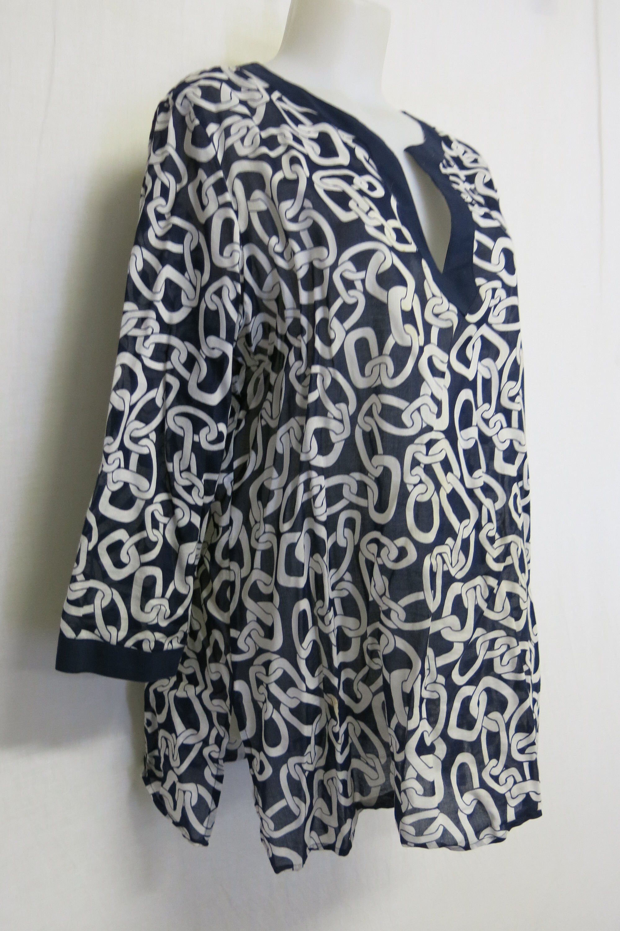 Cotton Tunic Blouse Cotton Liz Claiborne XL Lightweight