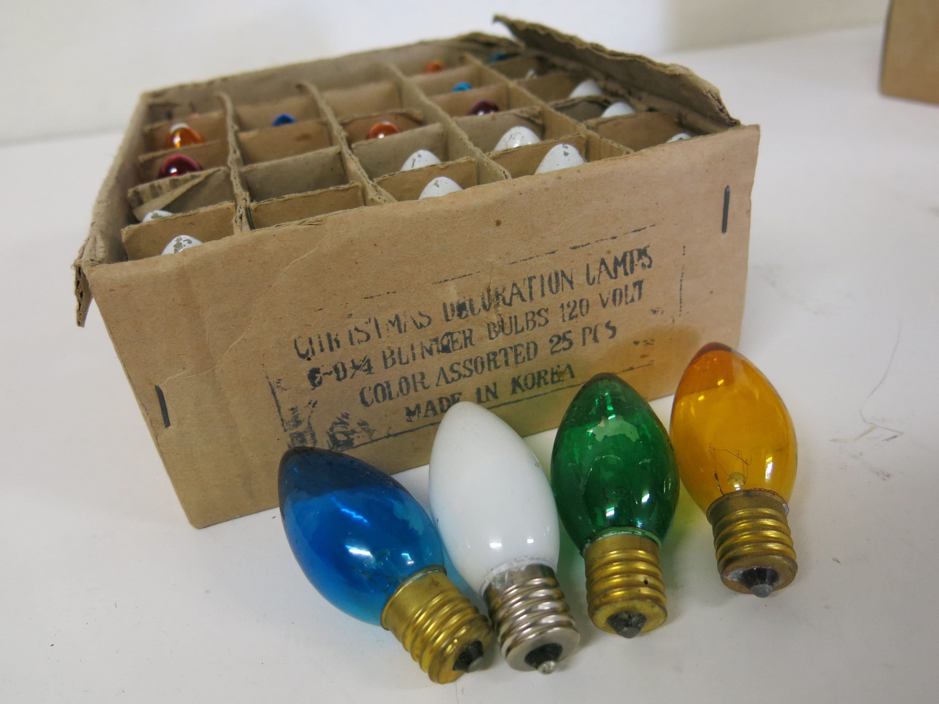 Christmas Light Bulbs Deadstock 1960s Multicolor 25 Christmas