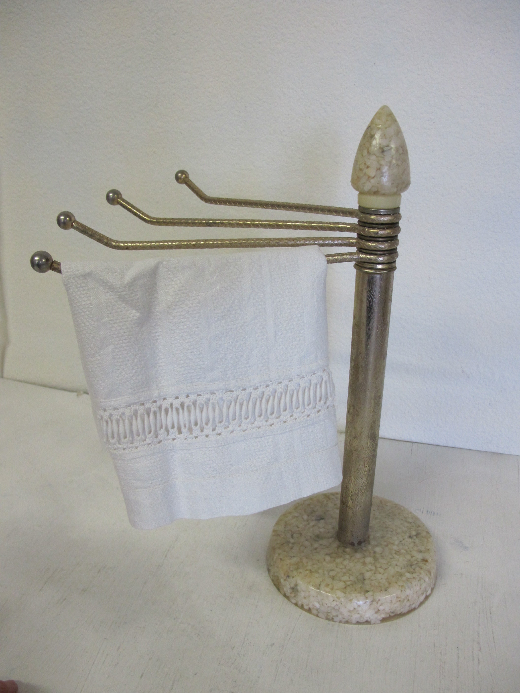 Mid Century Lucite Towel Holder Hollywood Regency Boudoir Vanity