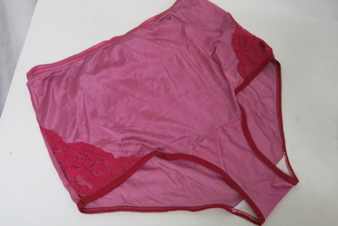 High Waist Lace Nylon Panties Vanity Fair Plum Pink Panties Cotton