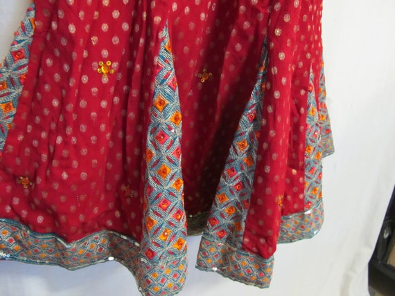 Boho Skirt Hippie Skirt Indian Skirt Metallic Emb… - image 5