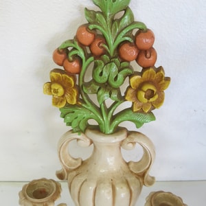 Plastic Wall Sconce Candle Holder Fall Colors