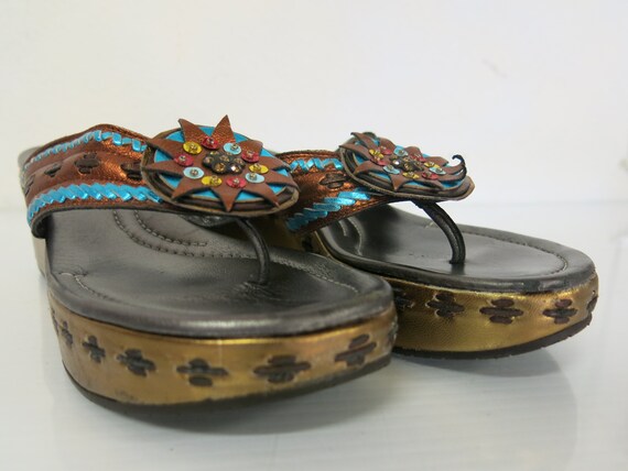 Summer Sandals Gold Mules Platform 