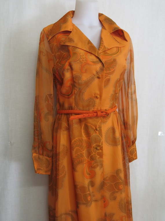 Alfred Shaheen Hawaiian MAXI Dress Silk Chiffon M… - image 3